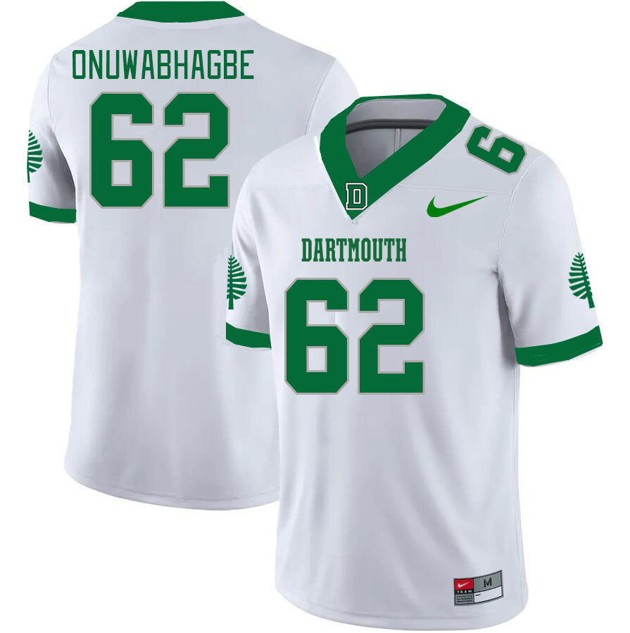 Men-Youth #62 Joe Onuwabhagbe Dartmouth Big Green 2023 College Football Jerseys Stitched-White